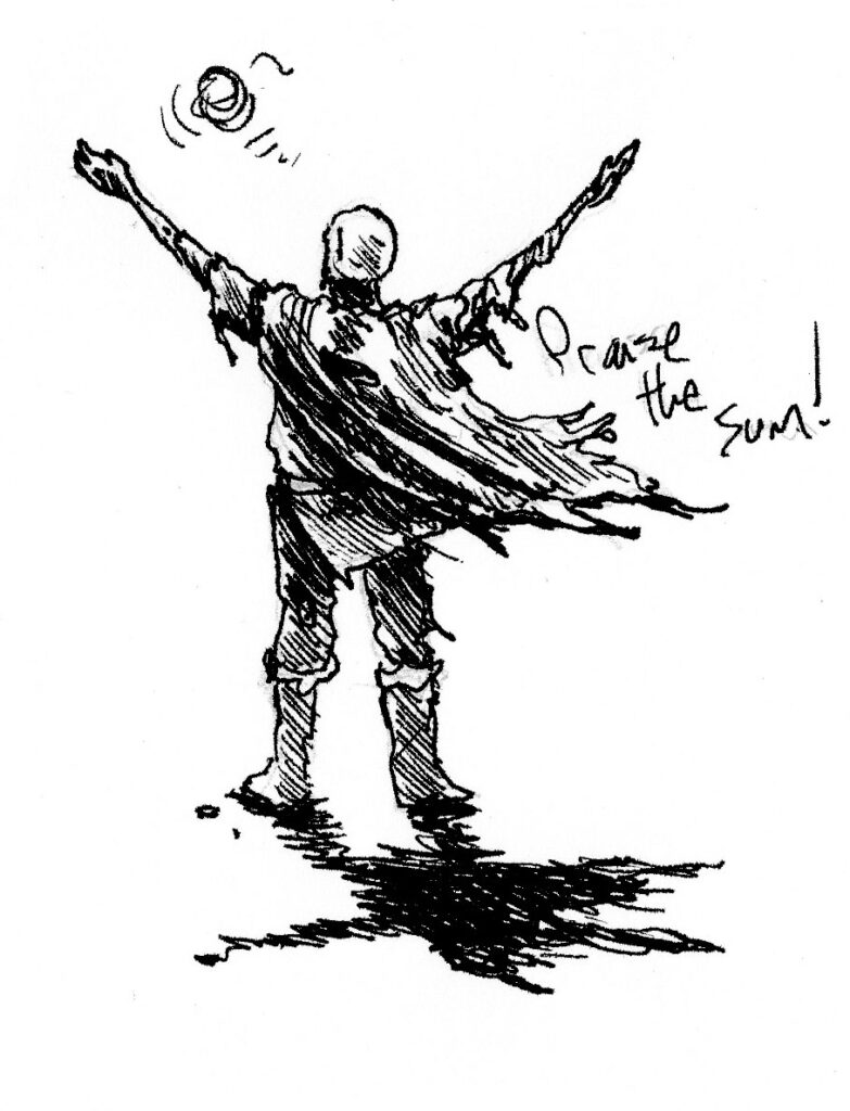 praise the sun pen drawing
