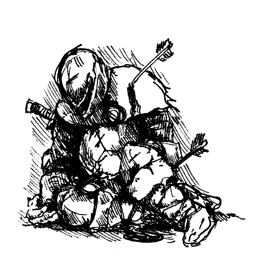 pen and ink drawing examples fallen knight from dark souls 1